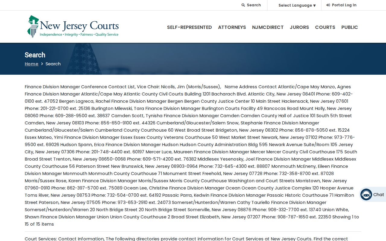 Voorhees residents directory New Jersey Courts public search
