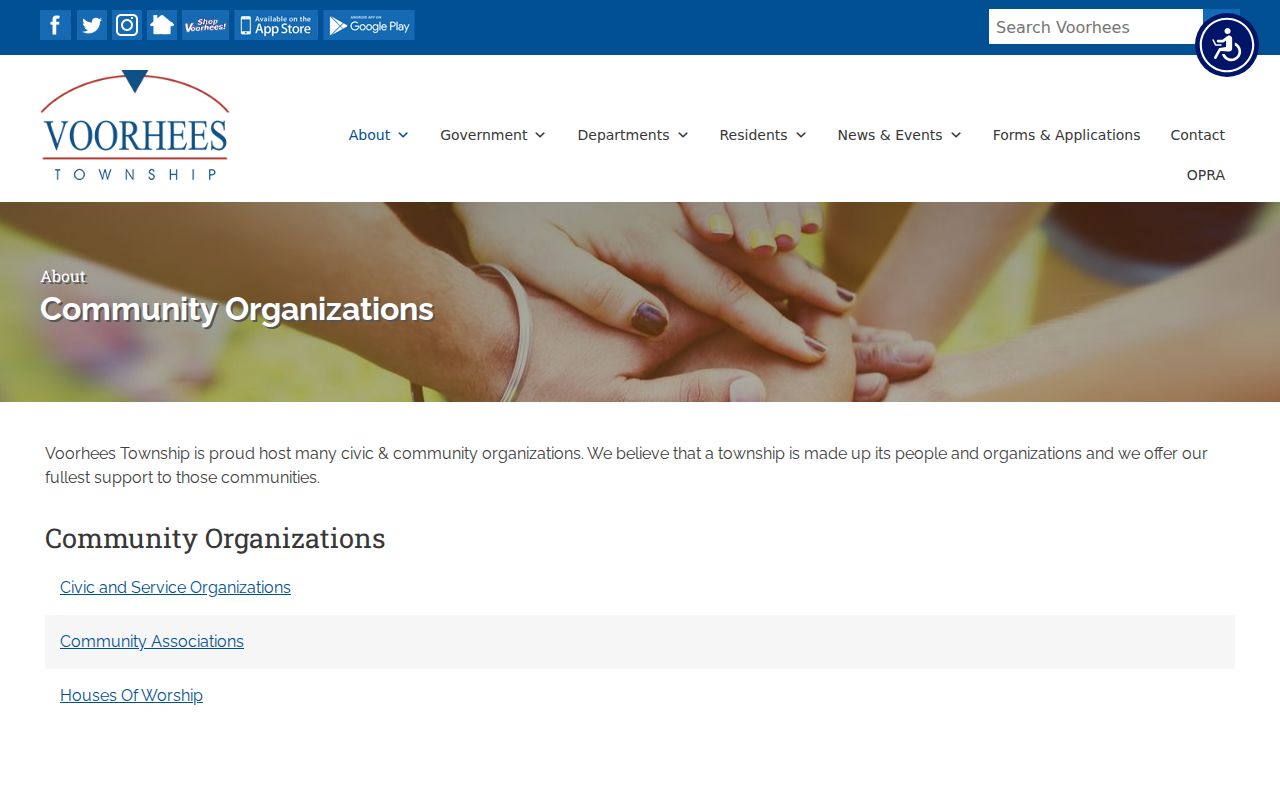 Voorhees neighbors community organizations public contact categories