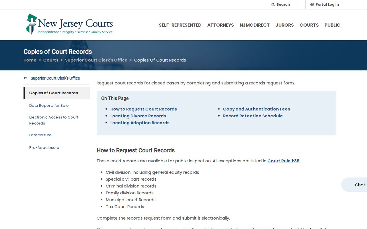 Voorhees previous residents New Jersey Courts records limit