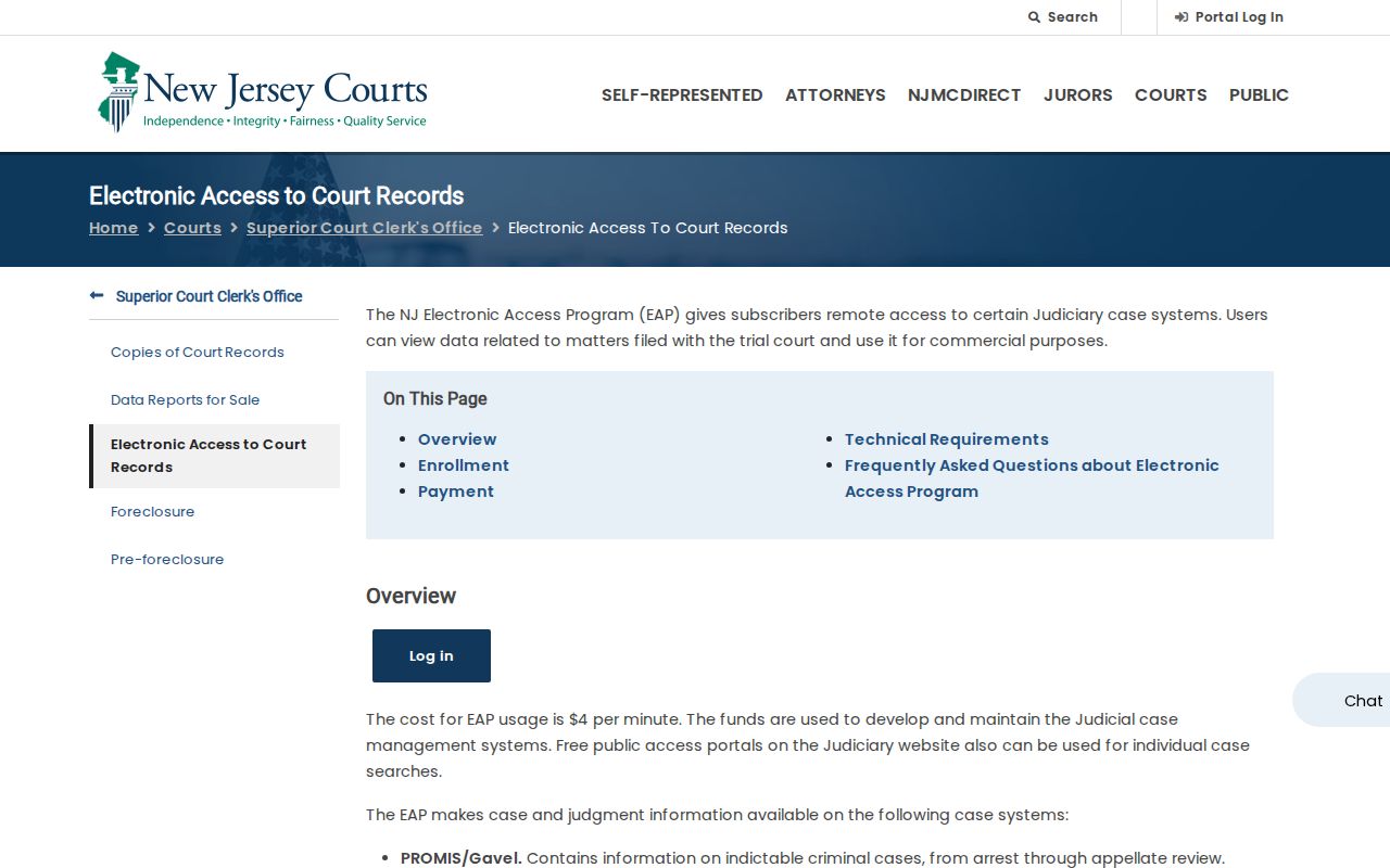 Voorhees resident lookup court records through New Jersey Courts electronic access