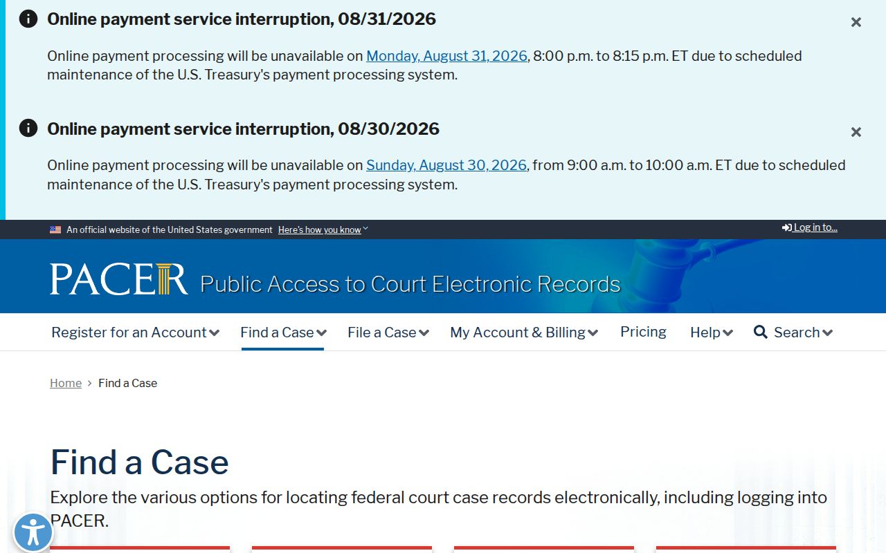 Voorhees resident lookup federal records through PACER case locator