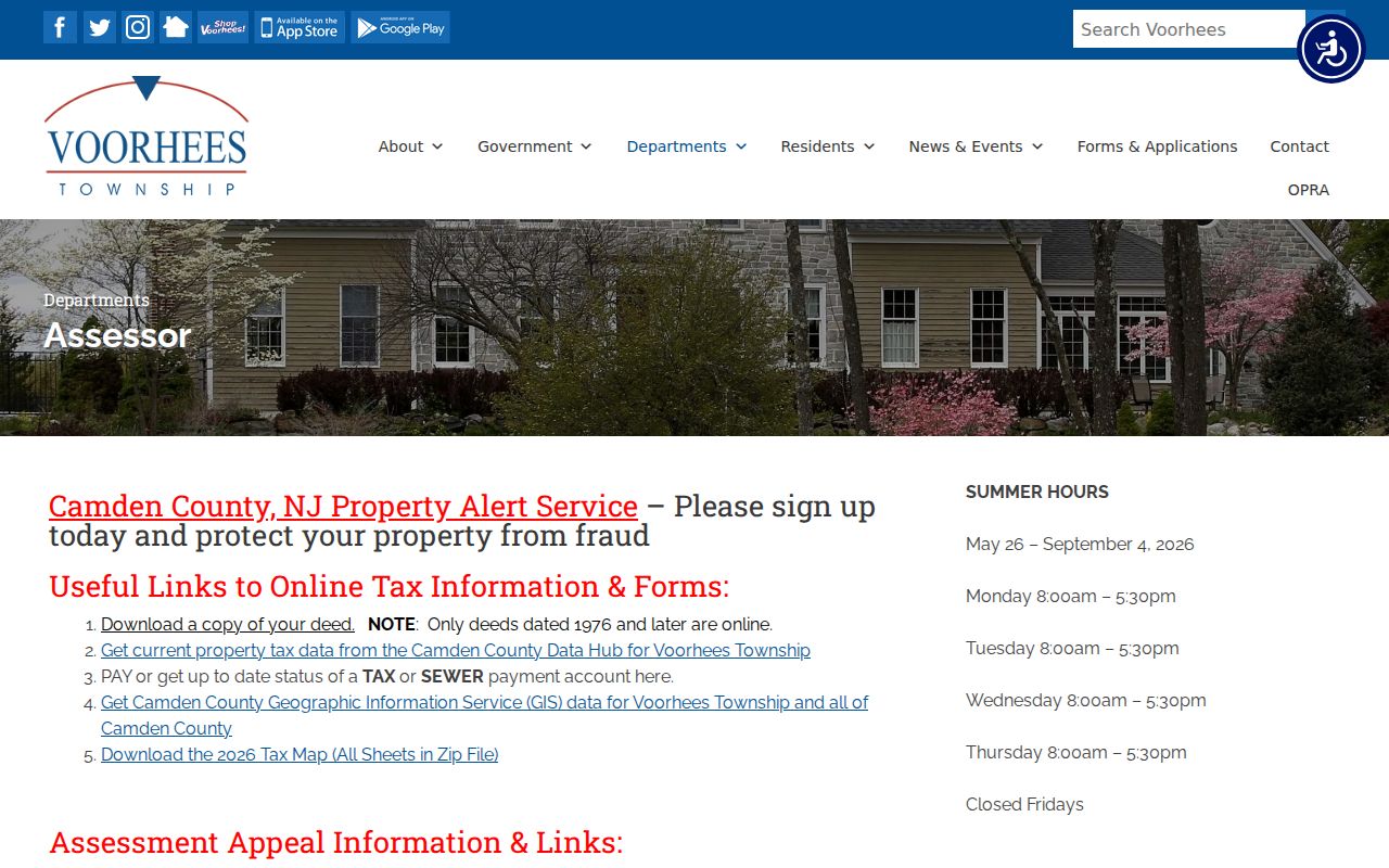 Voorhees street directory assessor property-record source