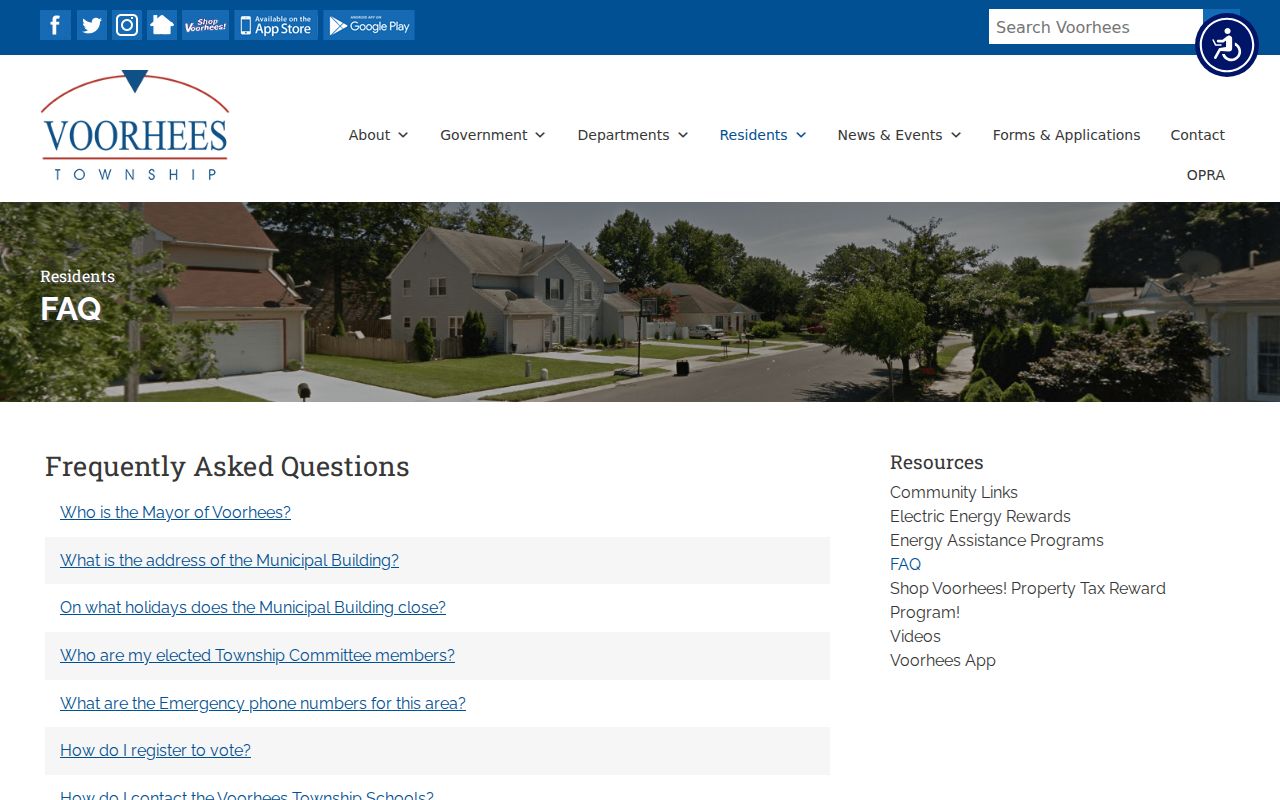 Voorhees ZIP code directory official township FAQ contact reference